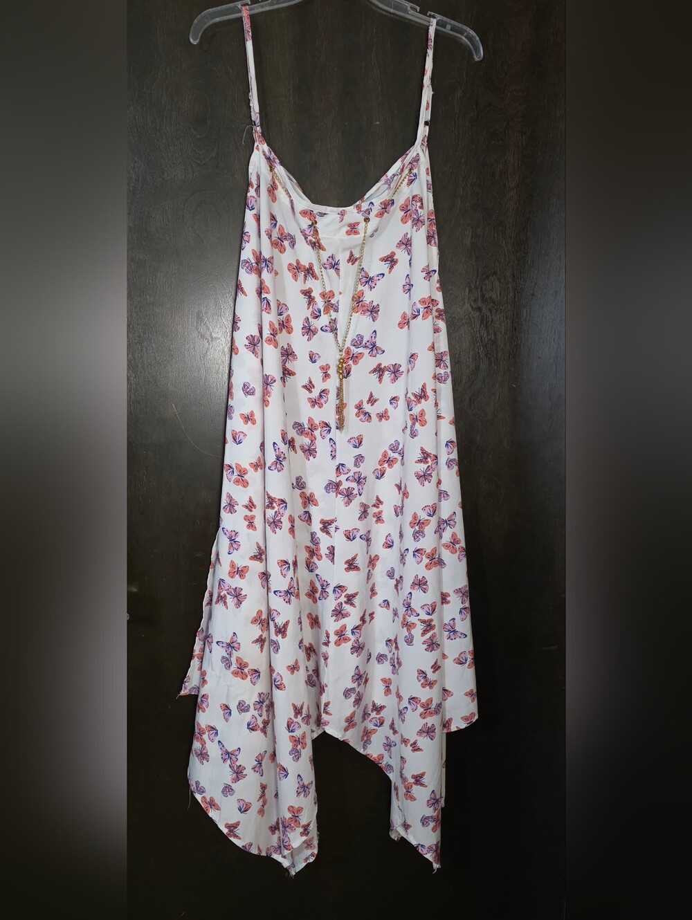 Speed Control New York Butterfly Print Handkerchief Asymmetrical Dress Size 3X